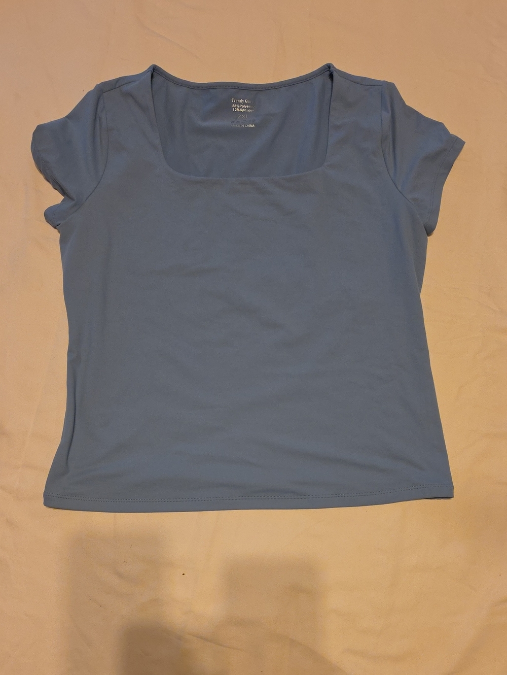 Scoop Neck Women’s Top - Light Blue